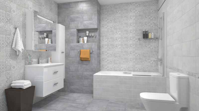 08-00-06-453 На стену Bastion Серый Серая Мозаика - фото 8