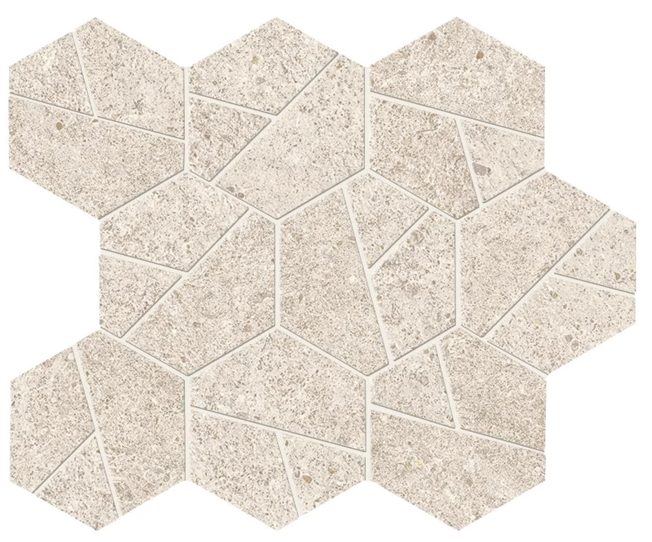 A67I Напольная Boost Stone White Mosaico Hex 25x28.5