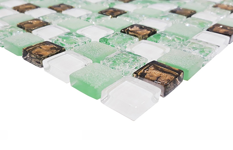 МС 1092 На стену Мозаика стеклянная Шахматка черная. белая 15х15 300х300 - фото 7