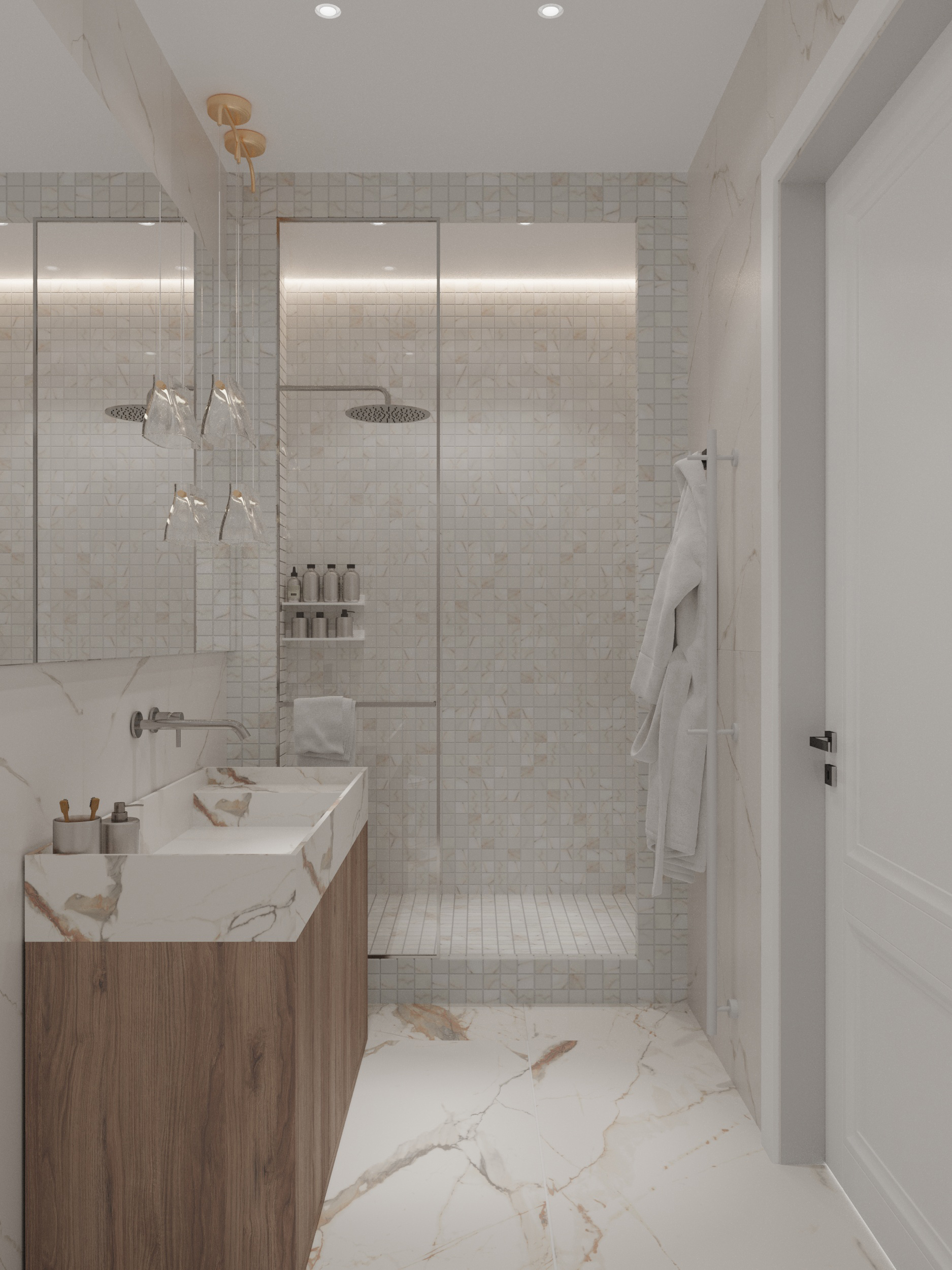 На стену Керамическая мозаика Round midnight blue - фото 15