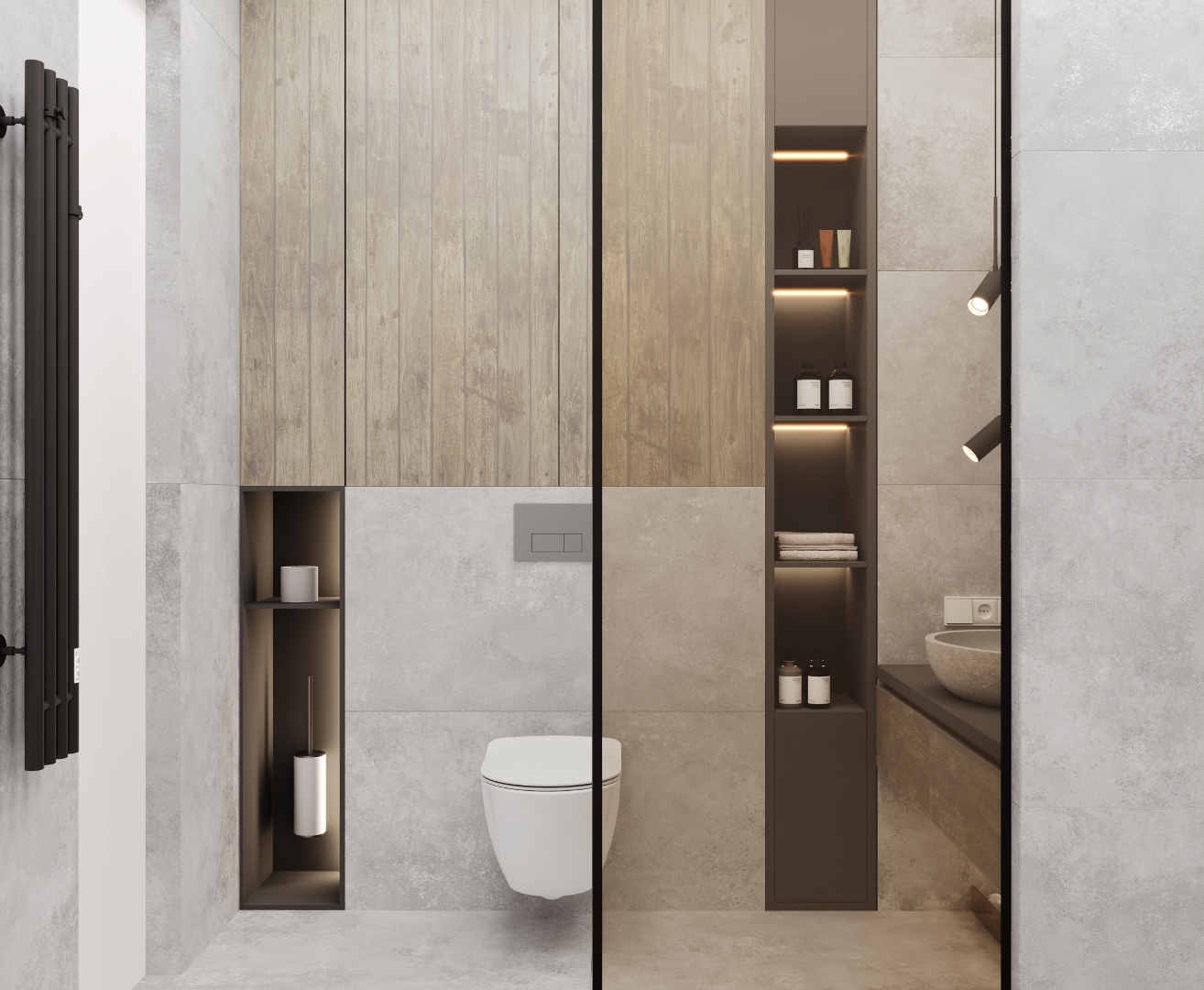 На пол Illusion grey Серый матовый+гл.чернила STR 60х120 - фото 10