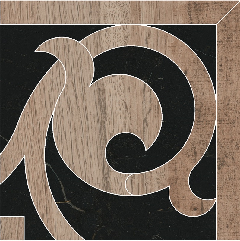 ID119T Декоративная вставка Греппи Угол наборный 9мм 15.5x15.5