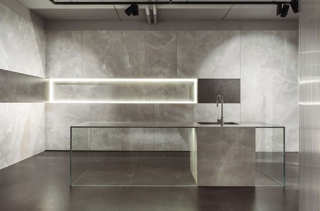 F9414 На пол Ultra Onici Grey Onyx Vein Cut Lev. Silk 150x300 6mm - фото 12