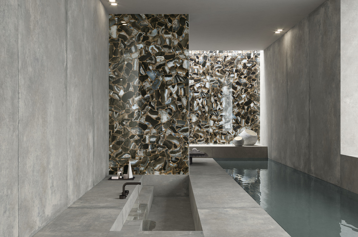 На пол Ultra Agata Agata Blu Luc. Shiny 150x300 6 mm - фото 2