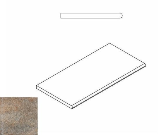 620090000263 Бордюр District X2 Эмеральд Бортик 30х60 Закругленный Натуральный