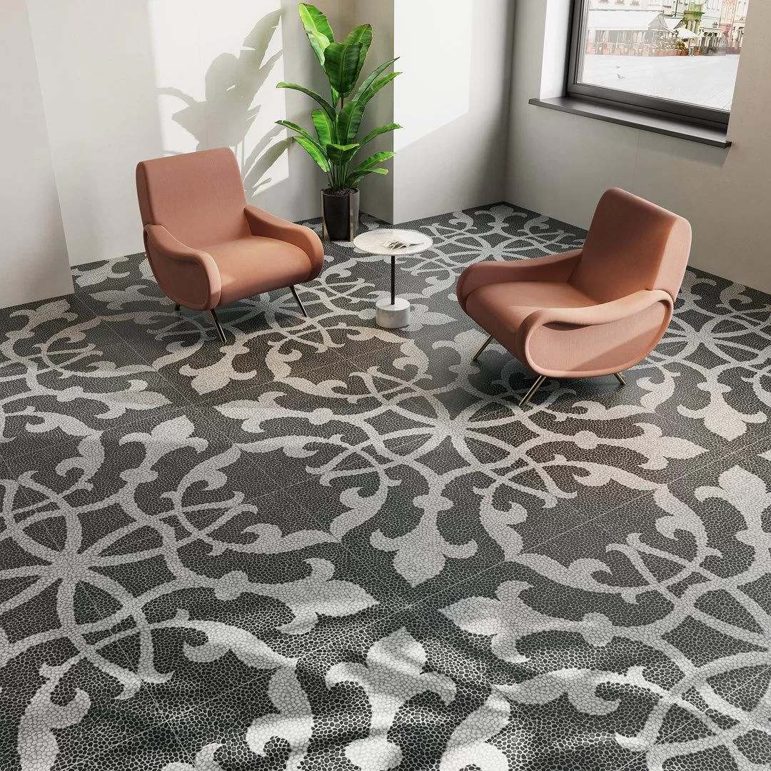 DD843300R На пол Багатти Белый чёрный обрезной - фото 4