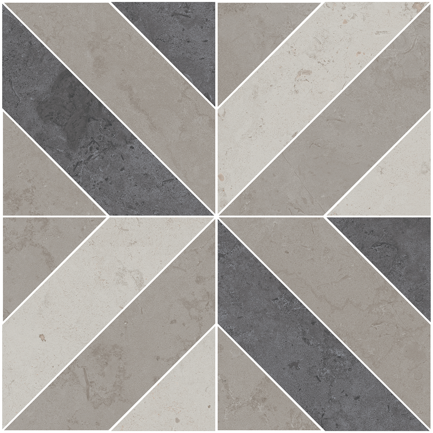 ID124T Декор Про Лаймстоун Серый матовый орнамент 9мм 60х60 - фото 7