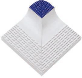 31207 Бордюр Olympic Series Внутренний угол ребристого поручня с сетчатой поверхностью Cobalt 12x12