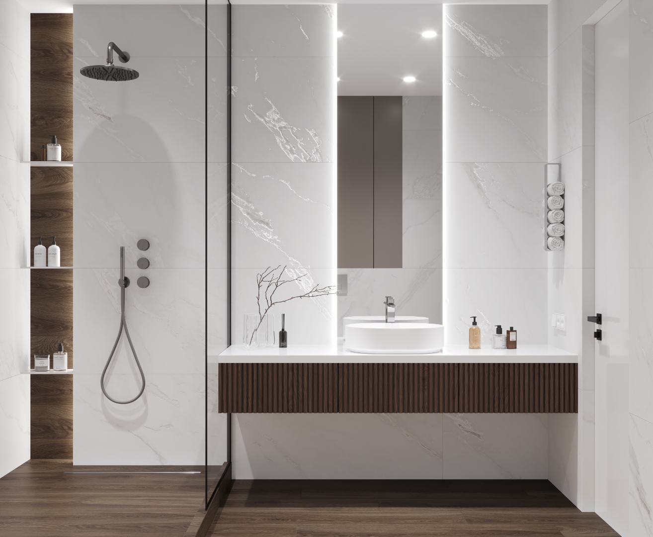 На пол Calacatta Michael Белый лаппатированный шайн 60х120 - фото 17