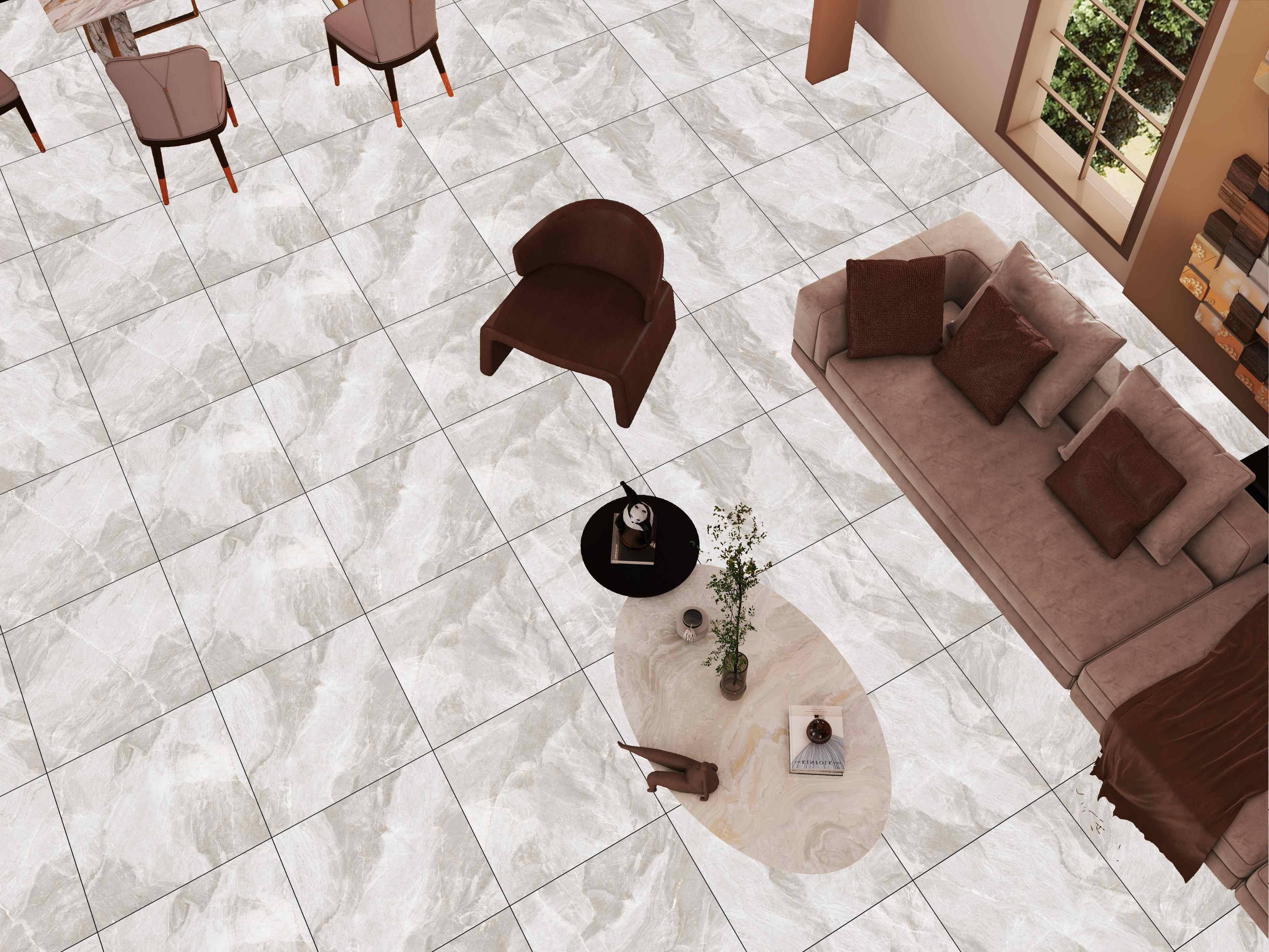 На пол Alfa White Carving 60x60 - фото 11