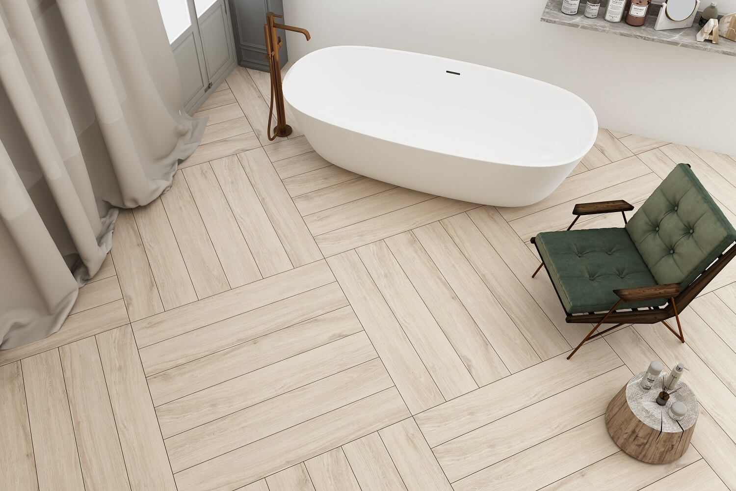 На пол Taptik Wood Beige Matt 20x120 - фото 10