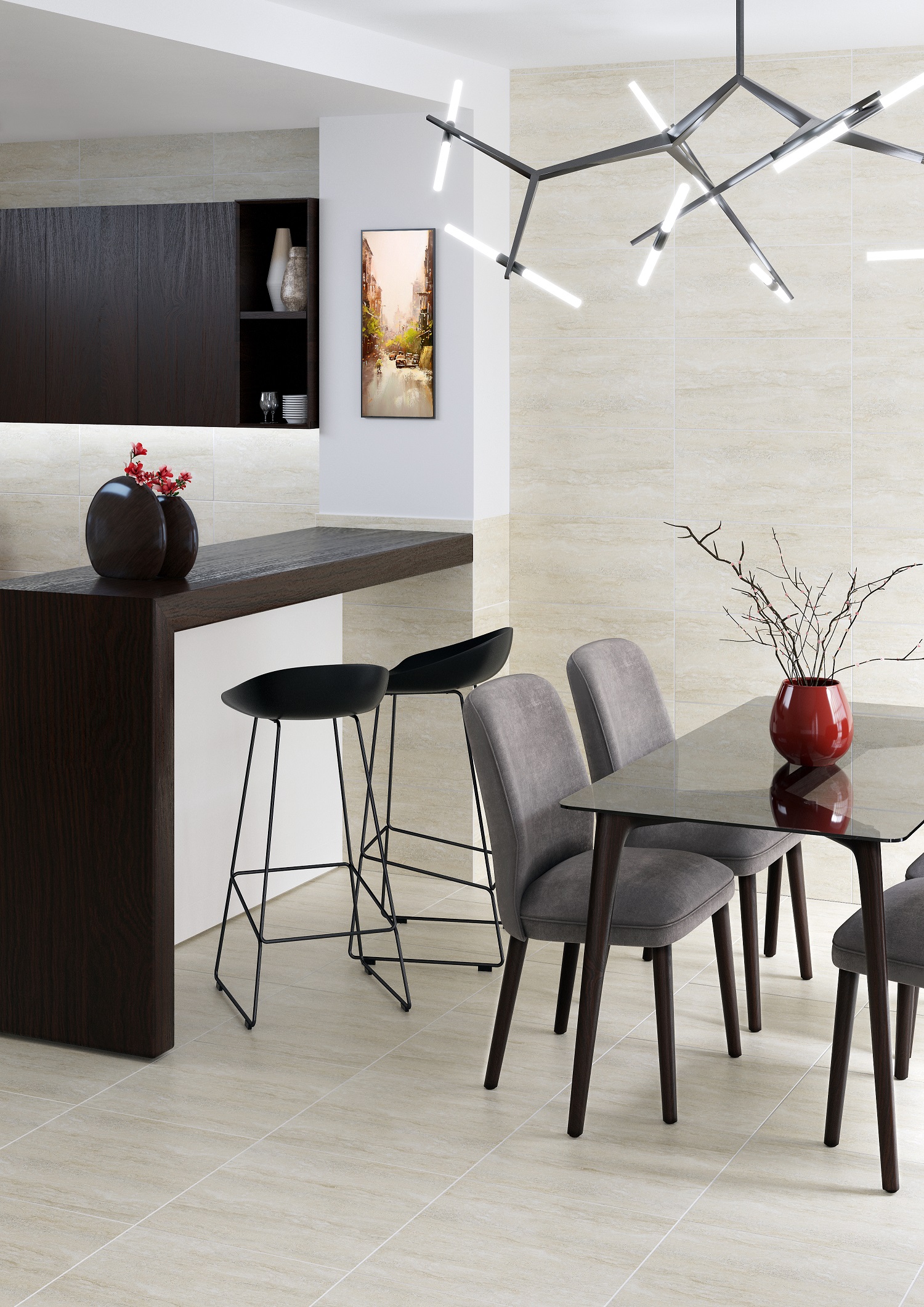 На пол Травертин GP кремовый 600x300 - фото 9