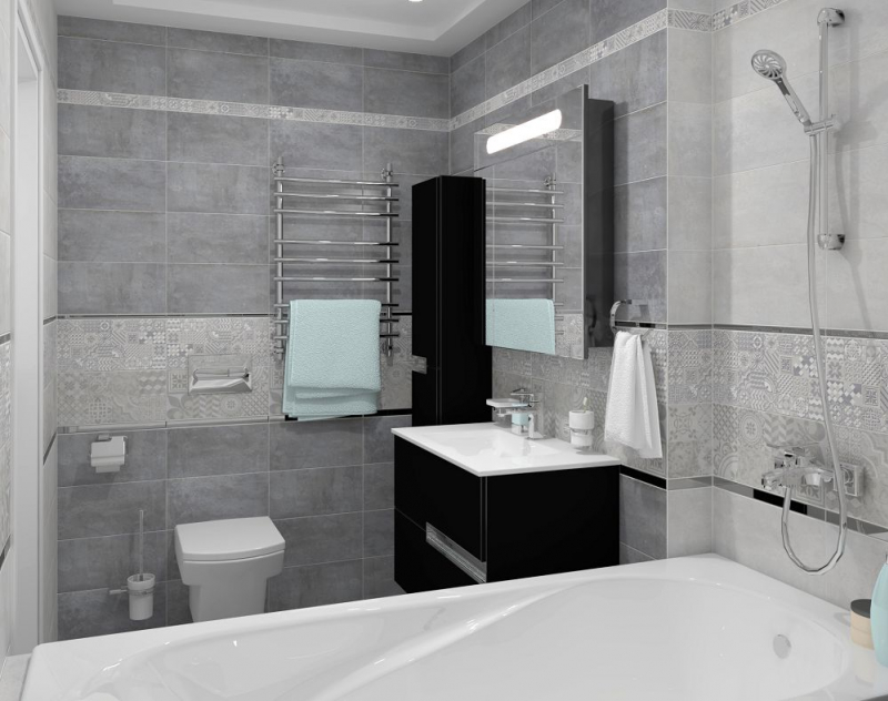 08-00-06-453 На стену Bastion Серый Серая Мозаика - фото 14