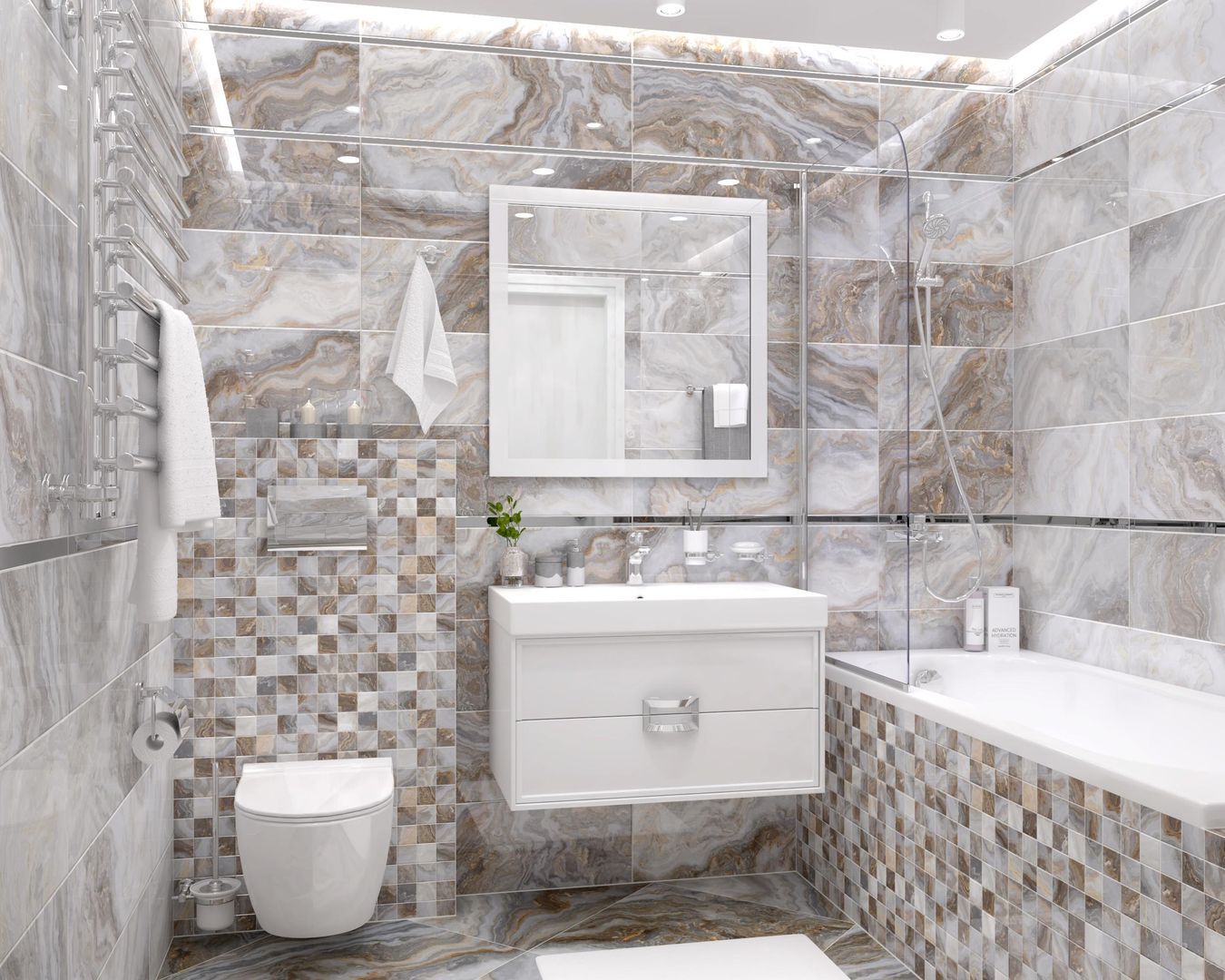 На стену Goldy Серый 75x25 - фото 2