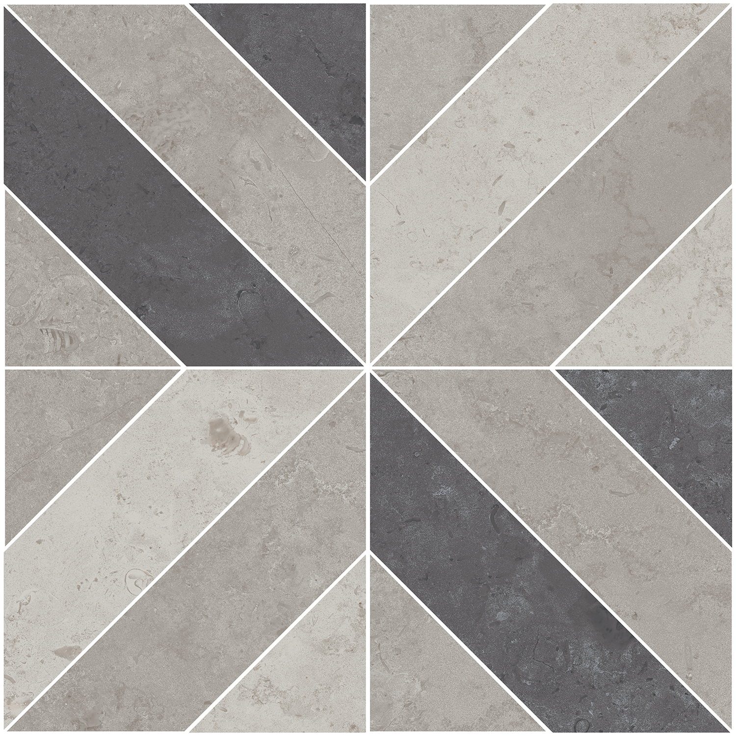 ID124T Декор Про Лаймстоун Серый матовый орнамент 9мм 60х60 - фото 8