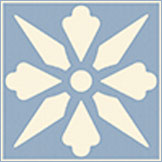 Декоративная вставка Метлахская плитка 050E006D102 ENC06 White (L.Blue) 5x5