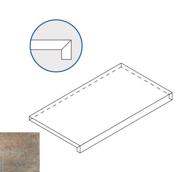 620070000712 Ступень District X2 Эмеральд 33x60 Фронтальная Натуральная