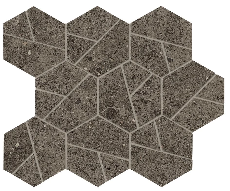 A7C1 Напольная Boost Stone Tobacco Mosaico Hex 25x28.5