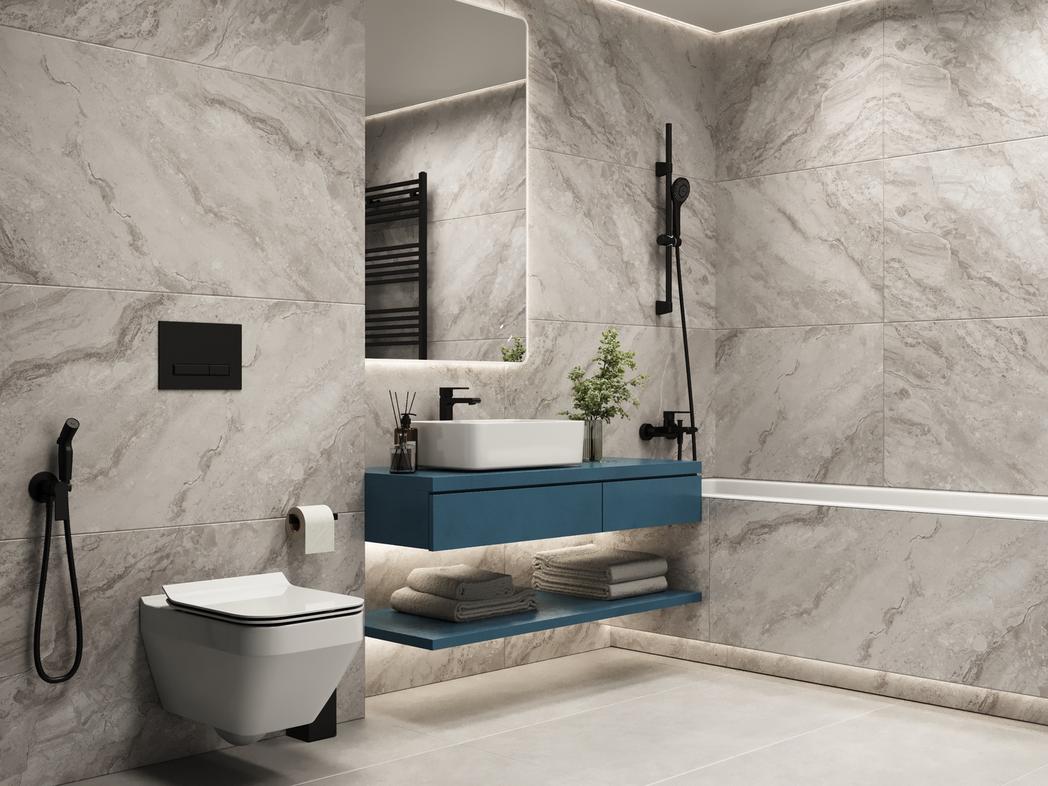 A17425 На пол Valmonte Светло-серый ректификат 60x120 - фото 7