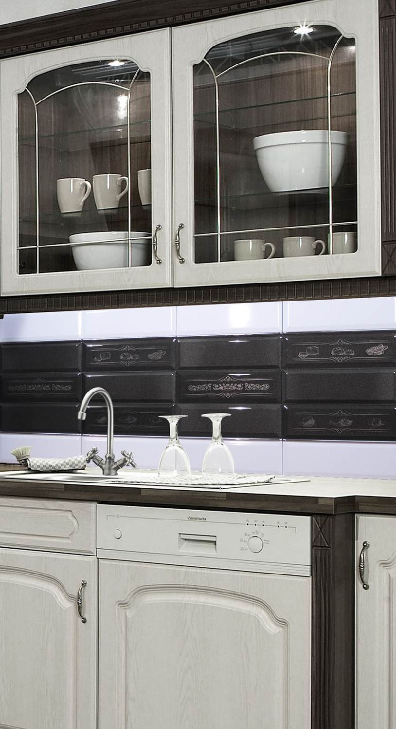 Декор Glass Decor Silver 10x30 - фото 4