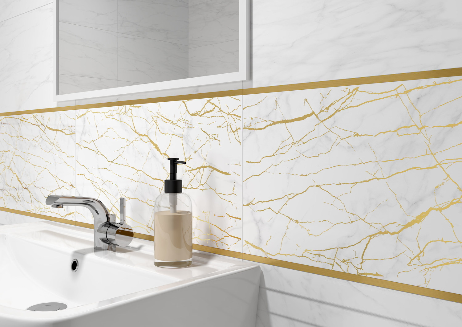 15925 Декор Calacatta Белый шеврон - фото 9