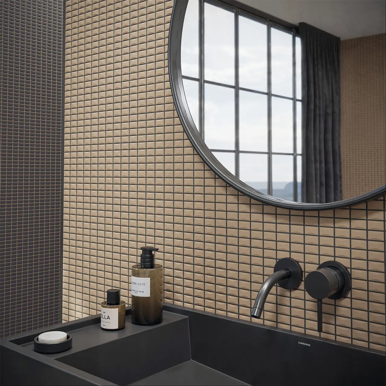 135554 На стену 3D Bars Bevel Topaz Matt 12.5x25 - фото 11