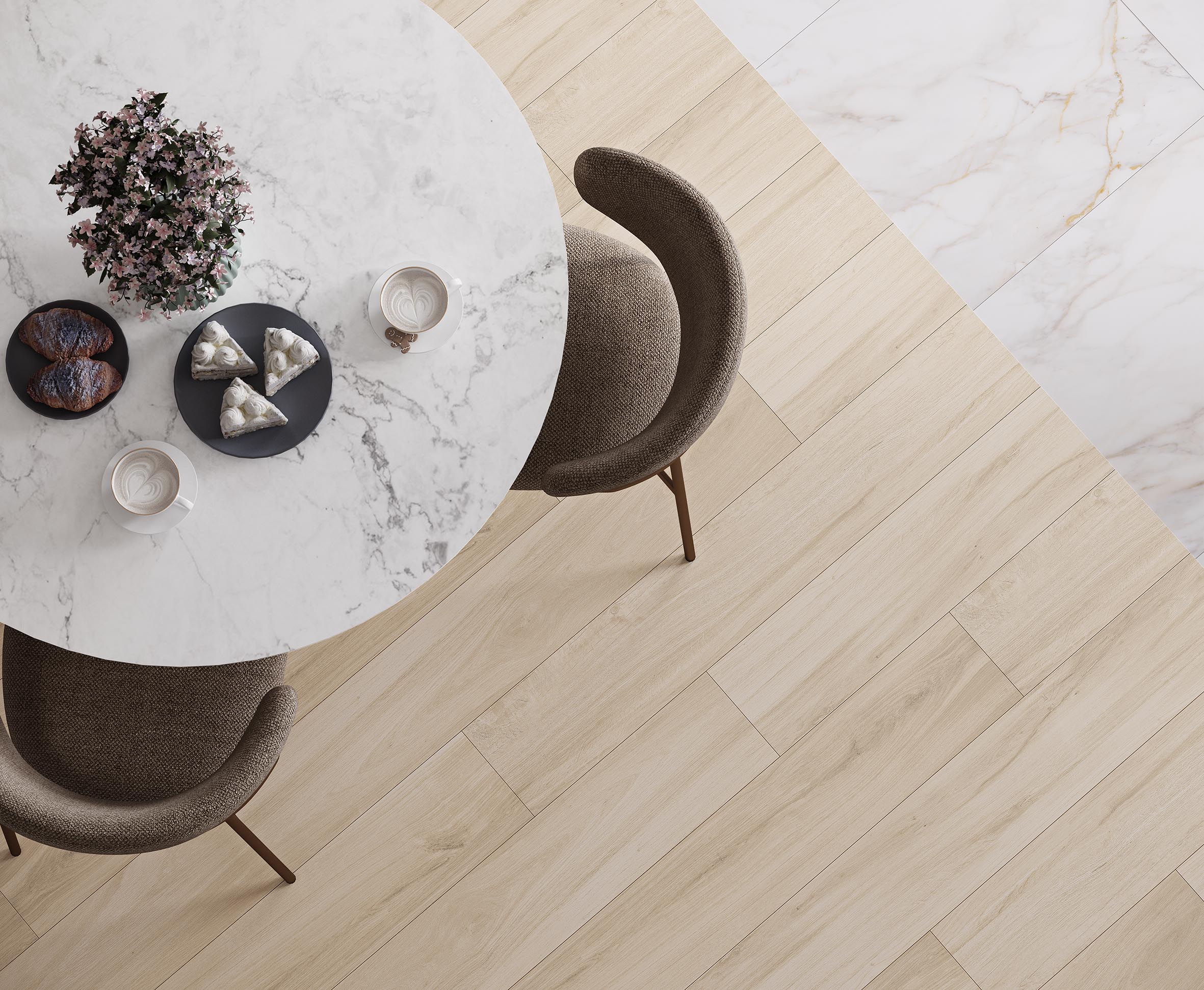 На пол Tupelo Maple Светло-Серый 120х20 Матовый Структурный - фото 18