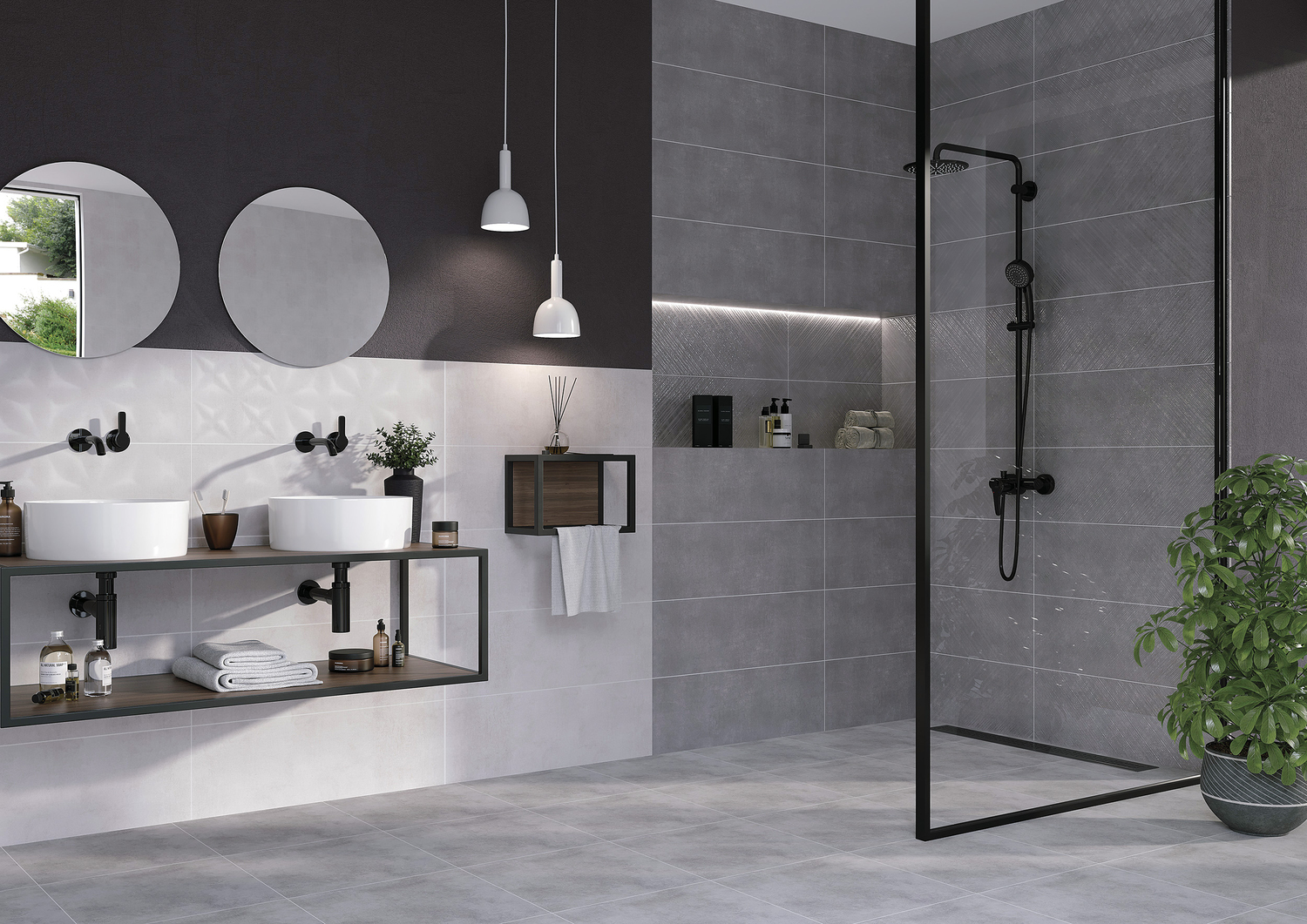 ASU522D-53 На стену Apeks Светло-серая рельеф 25x75 - фото 6