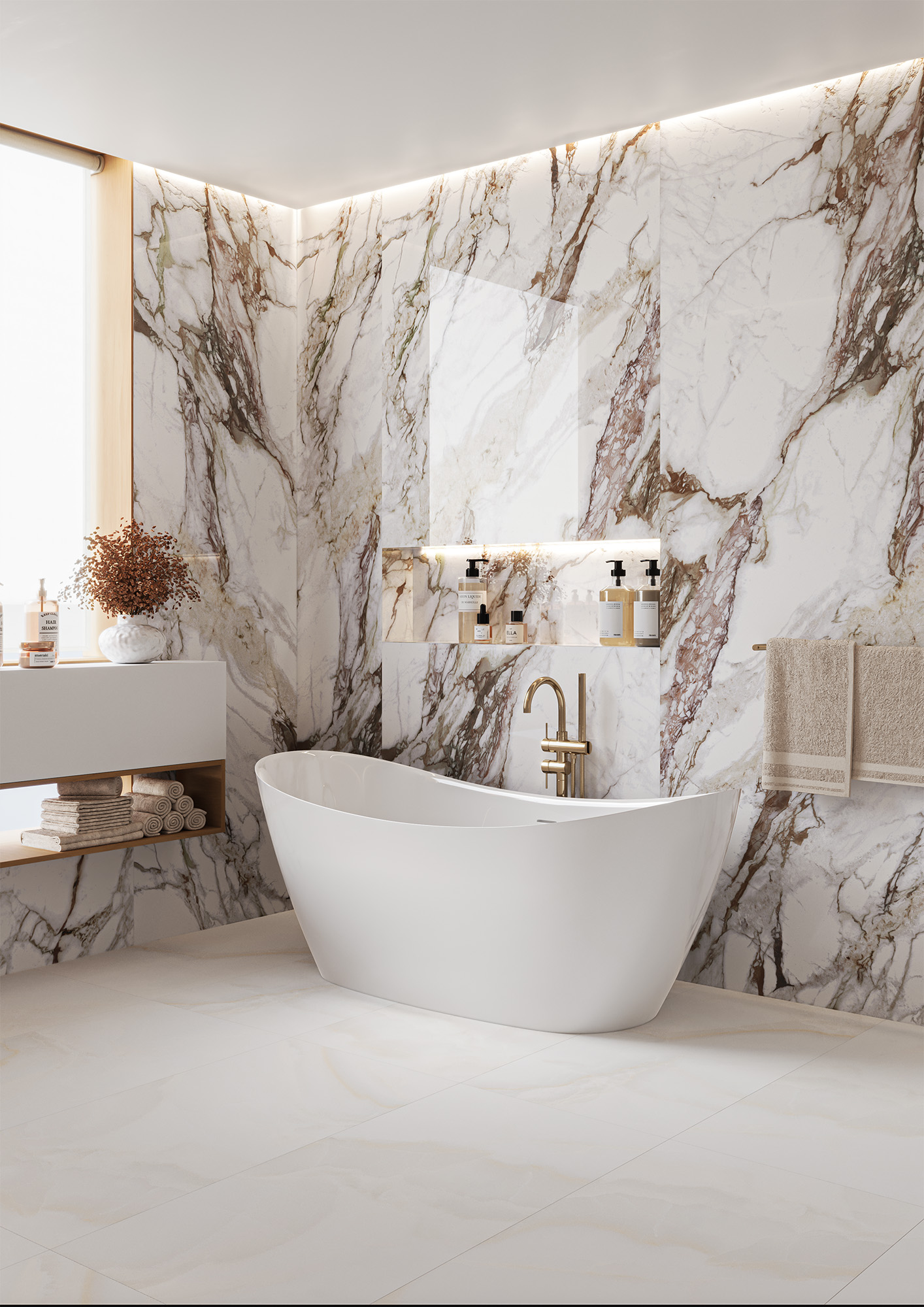 На пол Polished Nero Marquina 2700х1200х6 - фото 26