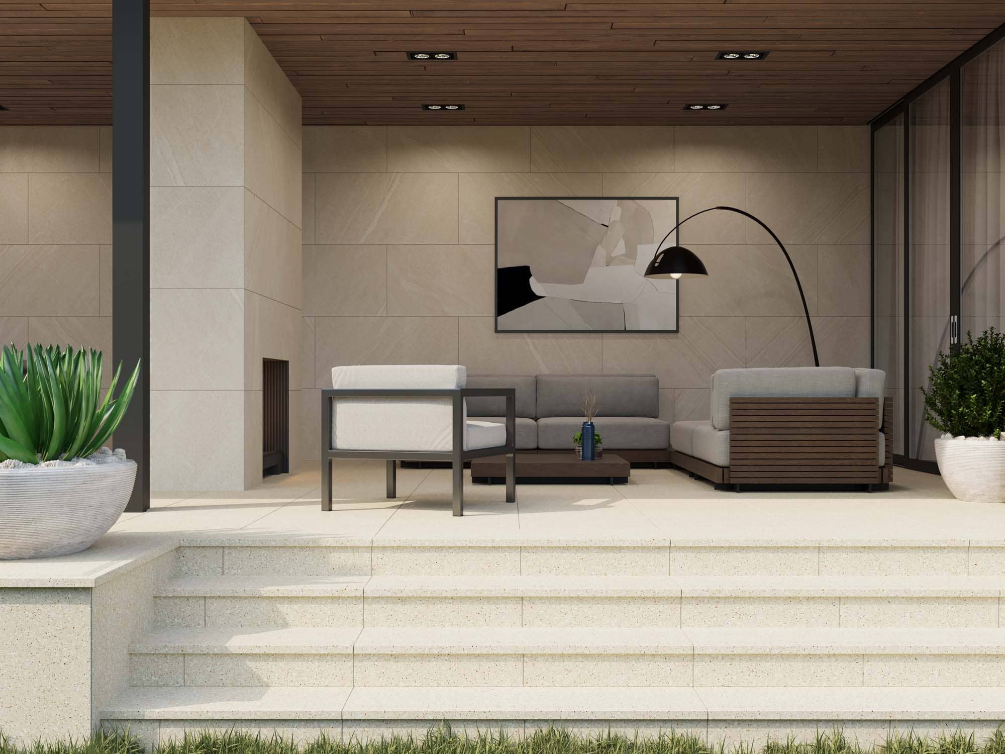 Set/Steptrade/GB01_NS/33x120/S1/Stripe/GB01_NS/14,5x120 Ступень Gabbro GB01 White неполированная прямоугольный бортик  подступенник 33x120 - фото 8