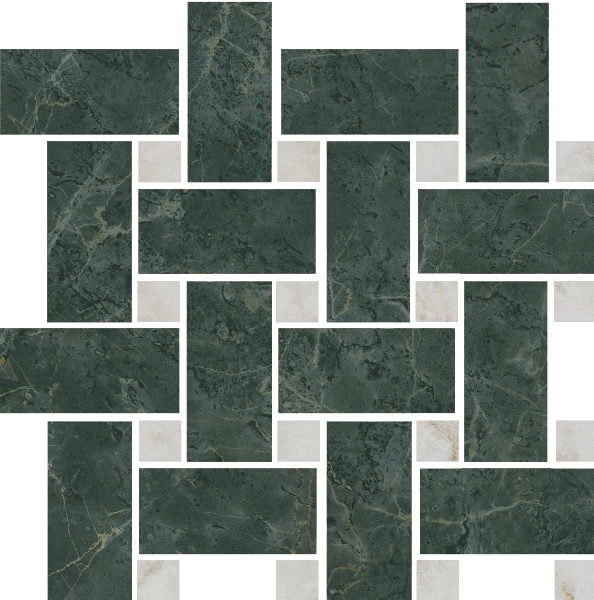 T038/SG6542 На пол Серенада Мозаичный Зеленый Лаппатированный 32x32