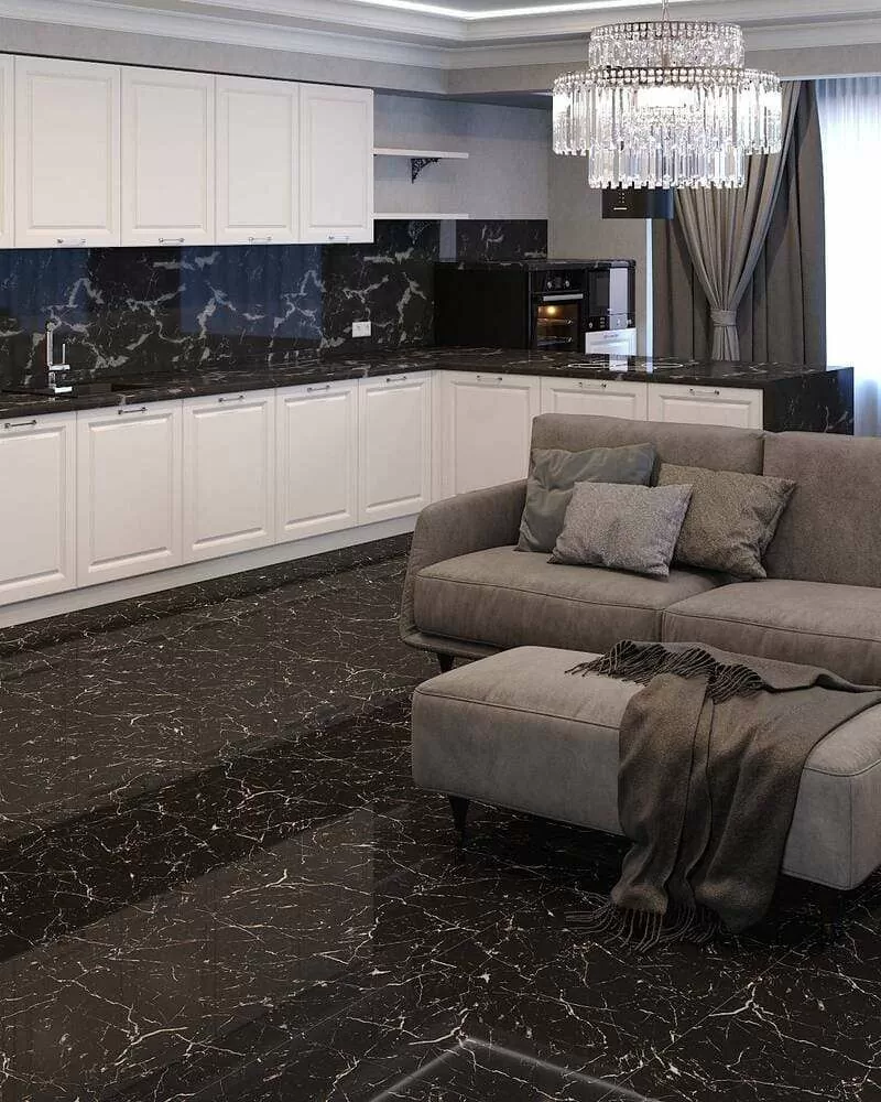 На пол Black Marble Black - фото 11