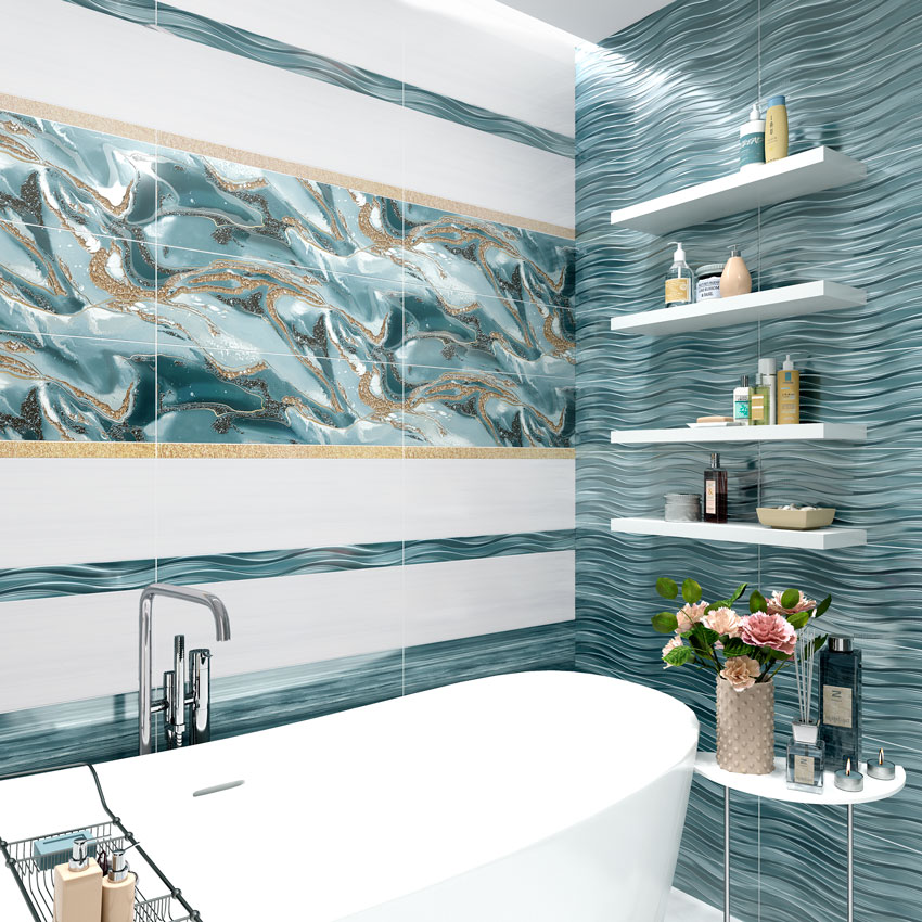 DWA11TOR626  Декор Tori Синий Полосы 7.5мм - фото 3