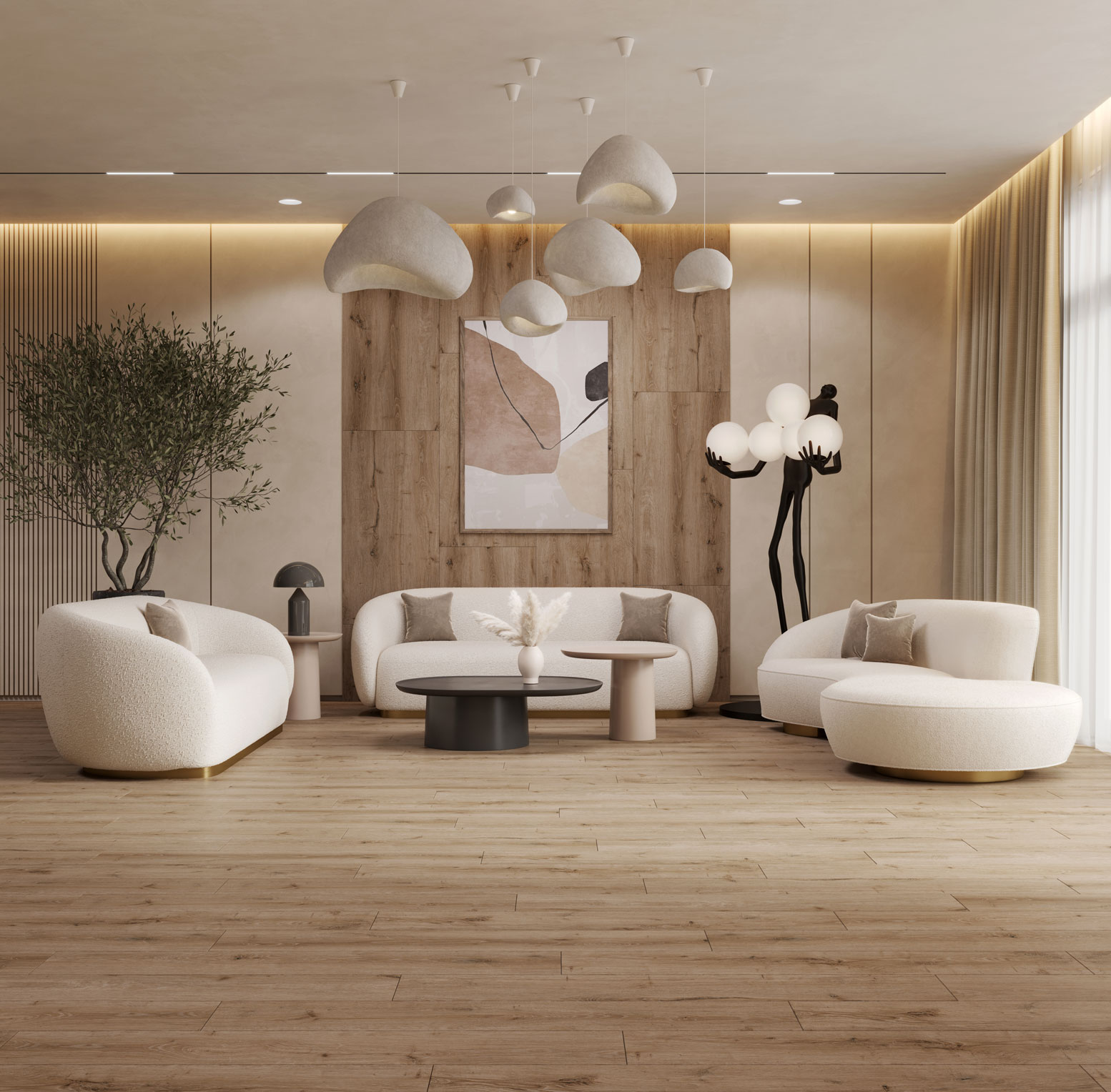 На пол Bergen Бежевый Ретт. 19.5х120 - фото 2