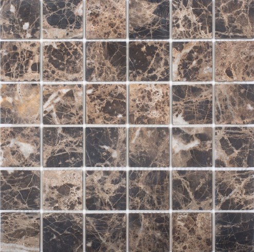 JMST071  На стену Wild Stone мраморная мозаика Dark Emperador Mattнатур. мрамор 48x48