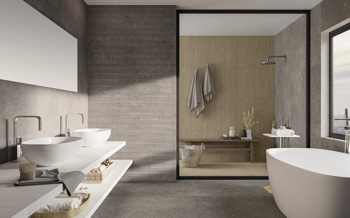 На пол Cement Stone Dark Grey RC 60x120 - фото 5