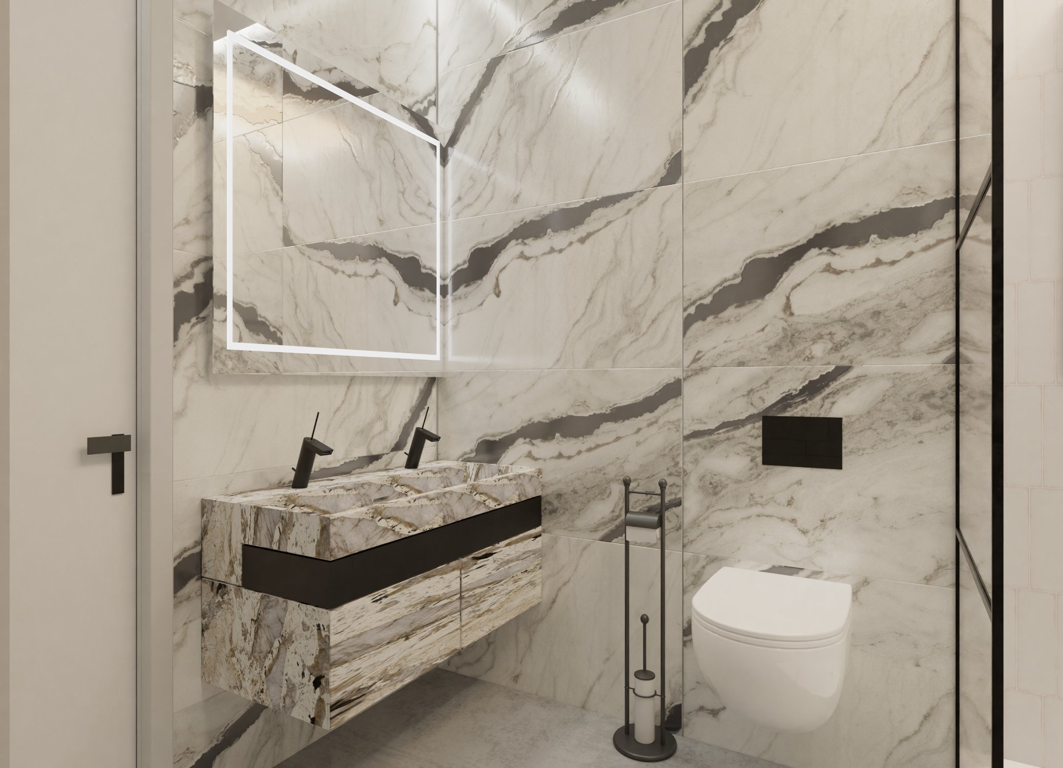 На стену High gloss Black Wonder 600x1200х8.8 - фото 2