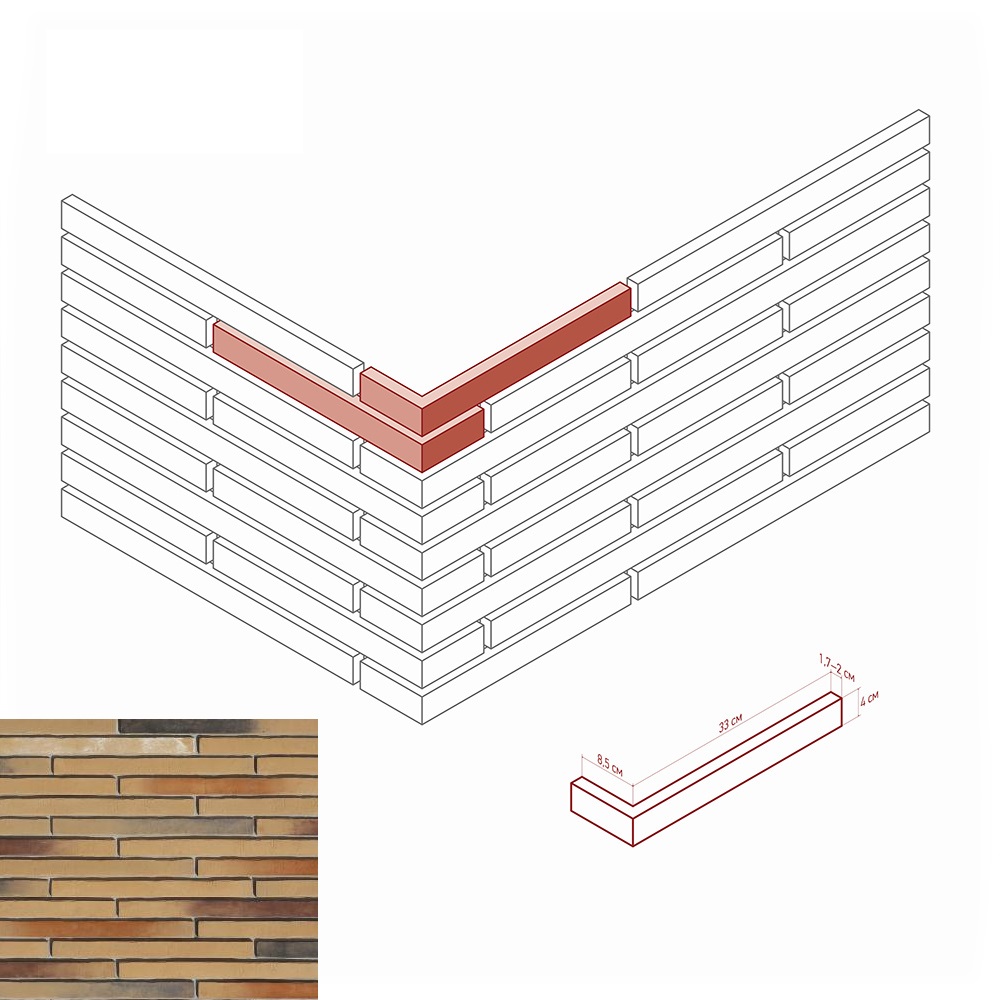 685-45 На стену Дюрен Брик 685-45 Угол