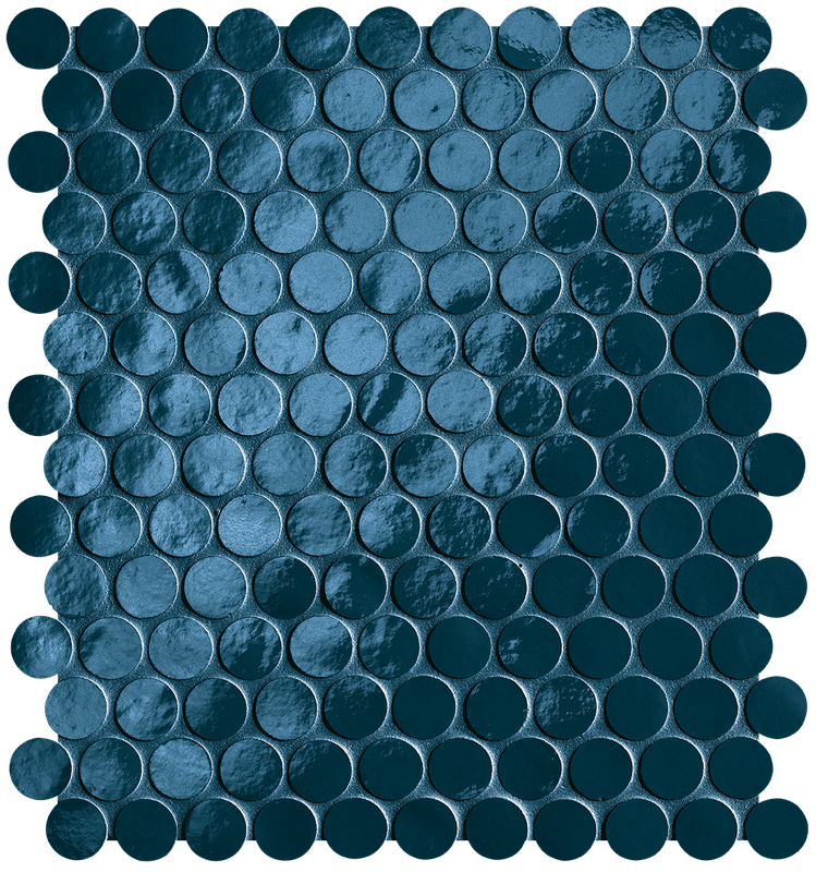 fROH Настенная Glim Blu Navy Round Mosaico Brillante 29.5x32.5