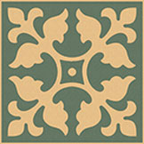 Декоративная вставка Метлахская плитка 070E012D301 ENC 12 Cognac (Green) 7x7