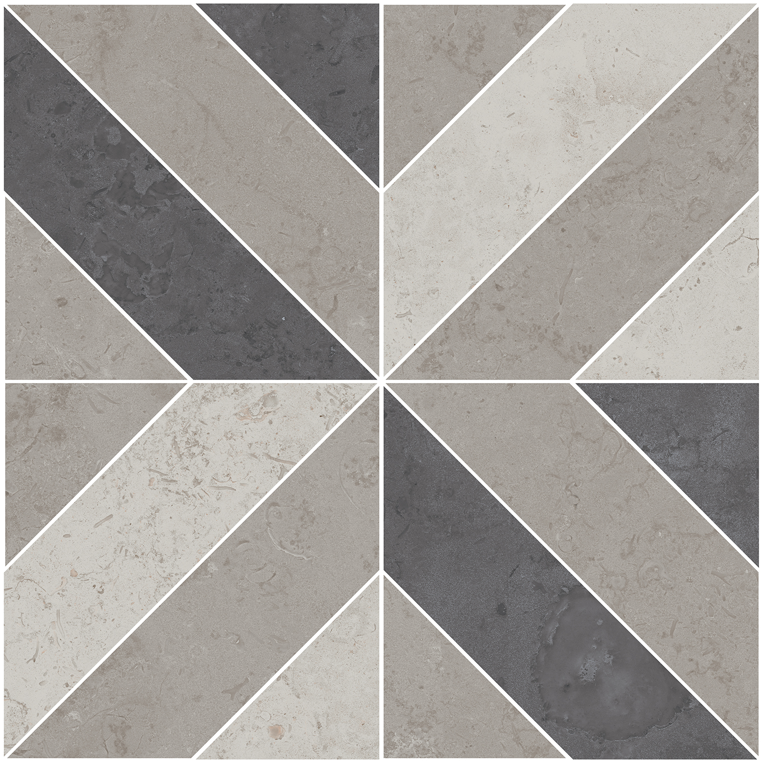 ID124T Декор Про Лаймстоун Серый матовый орнамент 9мм 60х60 - фото 6