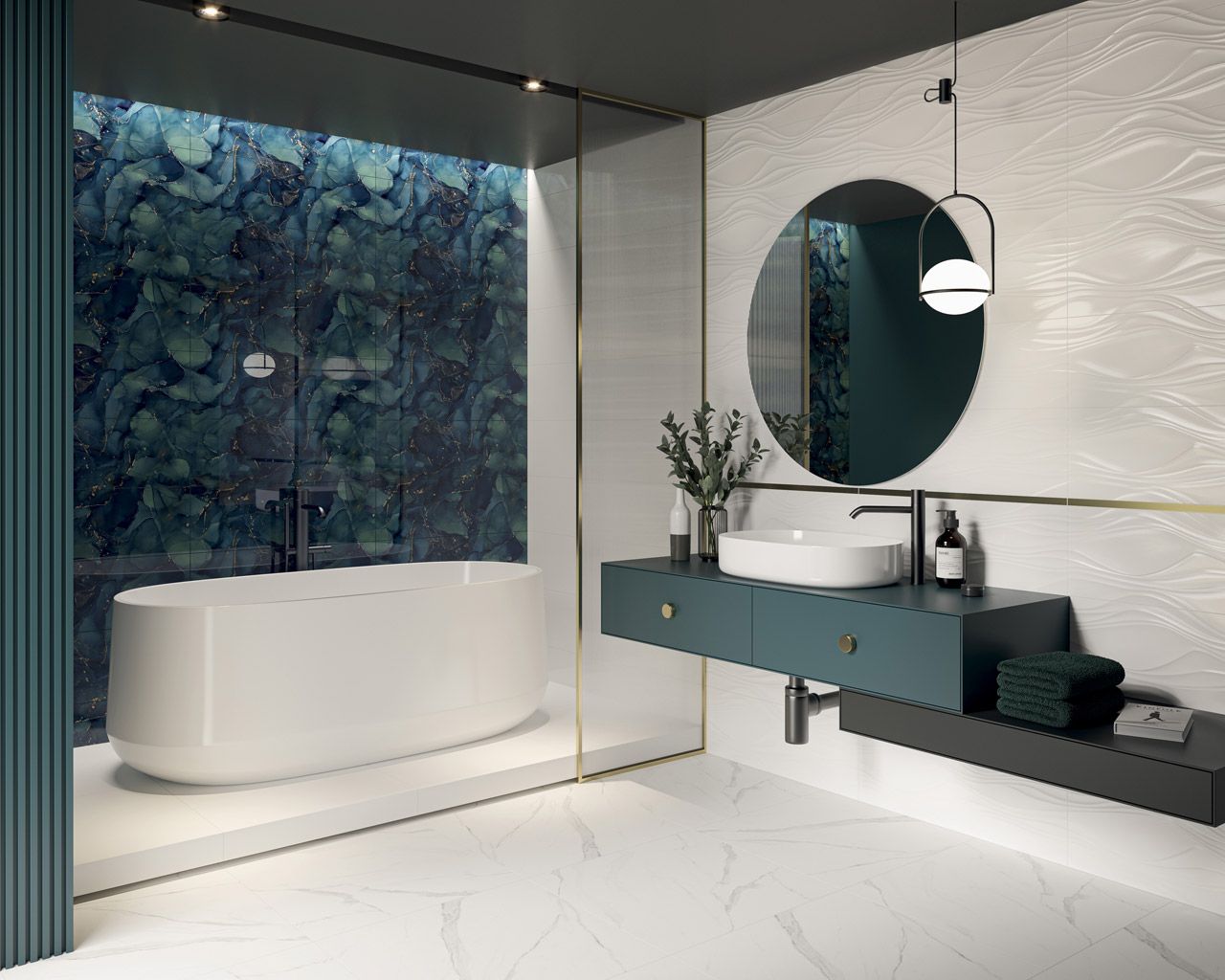 На стену Nightwish Navy Blue Tonal Struktura Rekt - фото 6