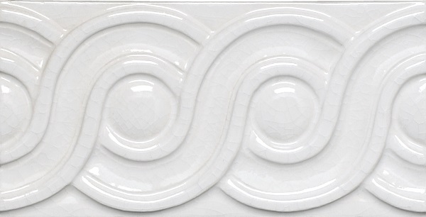 ADMO4078 Бордюр Modernista Relieve Clasico C/C Blanco 7.5х15