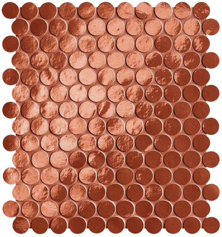 fRON На стену Glim Rosso Cuore Round Mosaico Brillante 29.5x32.5