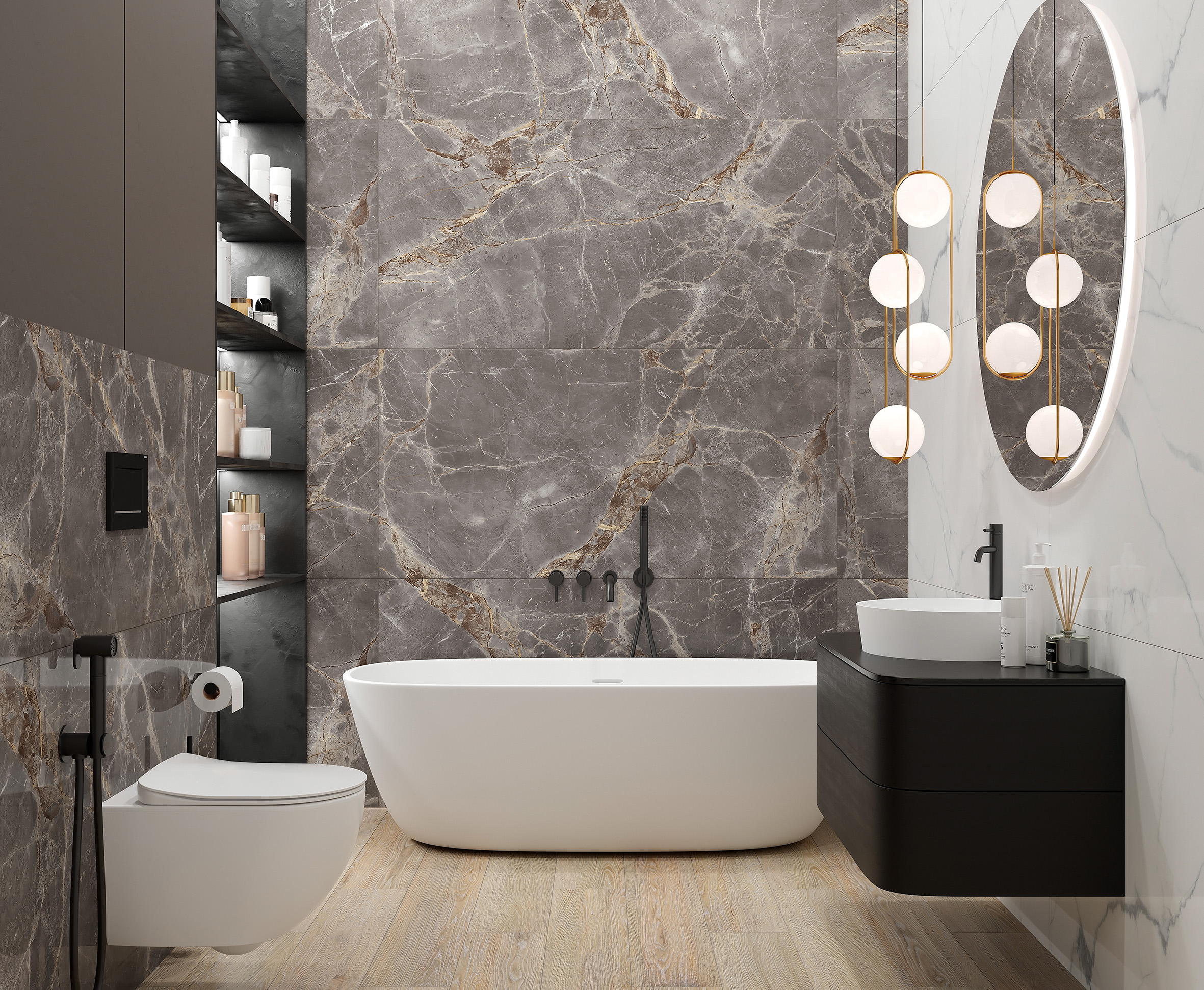 На пол Nebula Grey 80х160 Полированный - фото 7