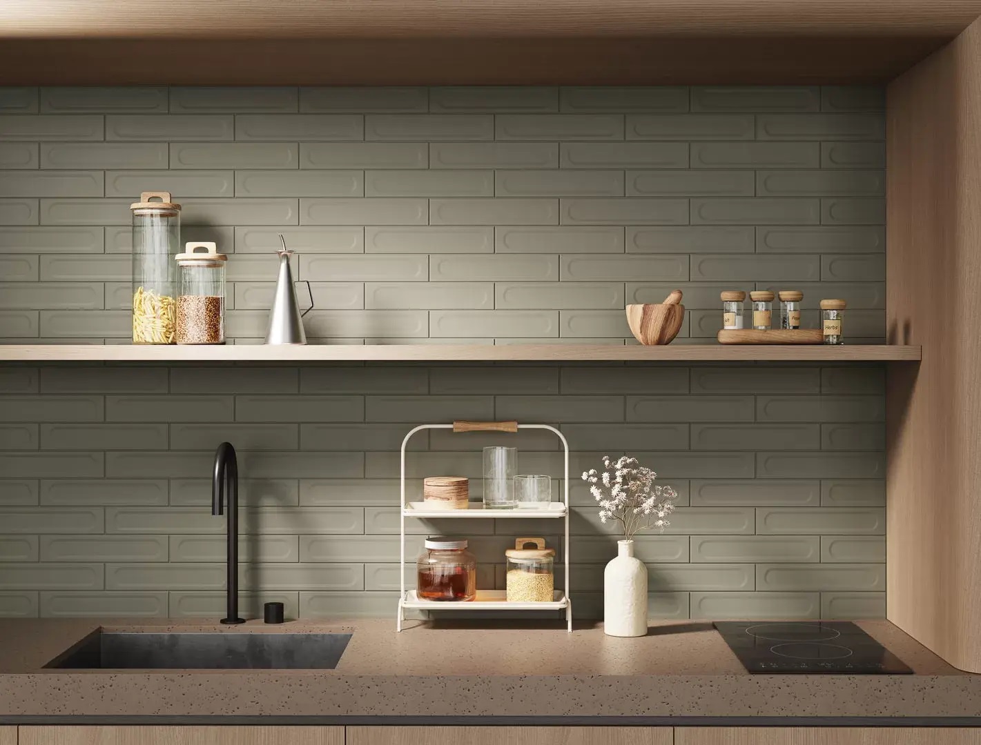 KM26393 На стену Медина 1 оранжевый матовый структура 6x28.5x1 - фото 6