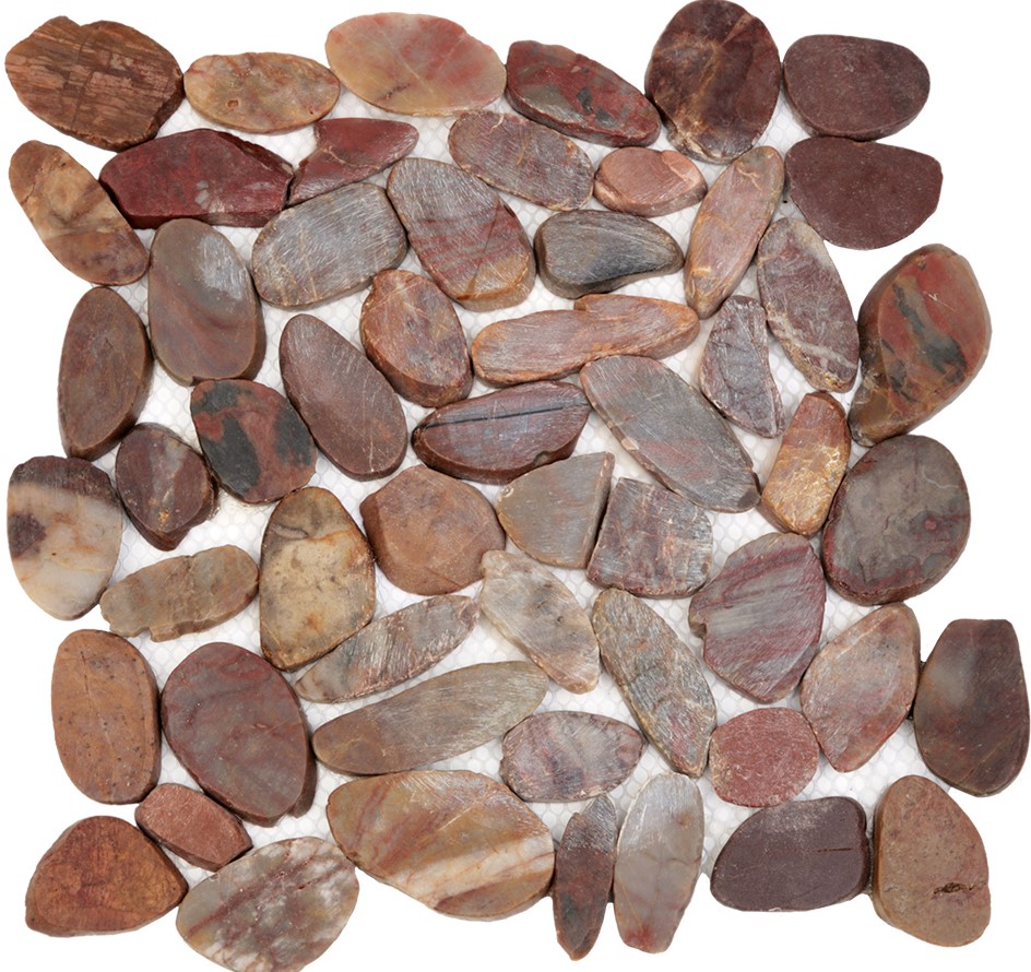 052382M MS00-2 BCP На пол Каменная Галька овал красно-коричневая матовая 32x32