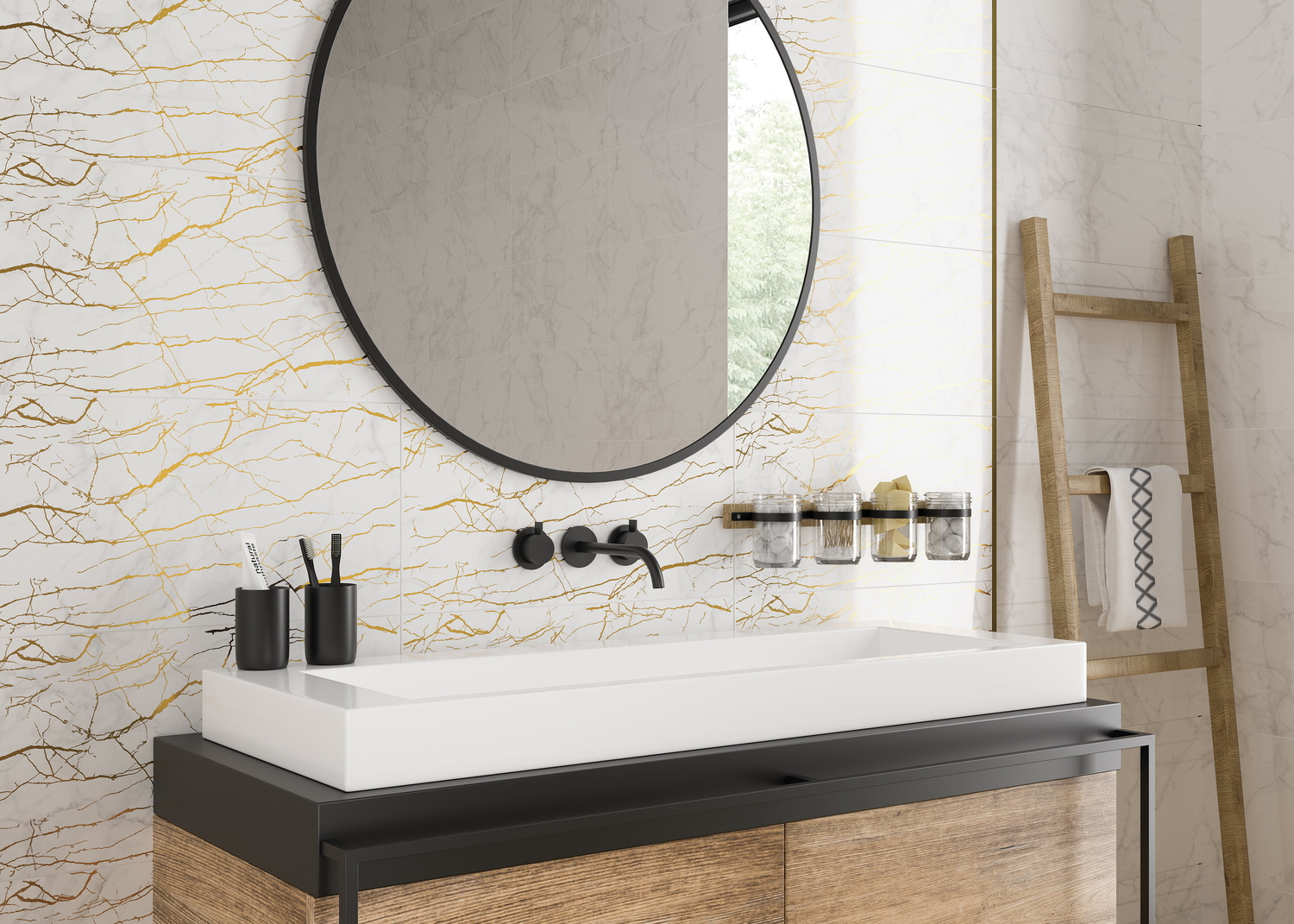 15925 Декор Calacatta Белый шеврон - фото 3