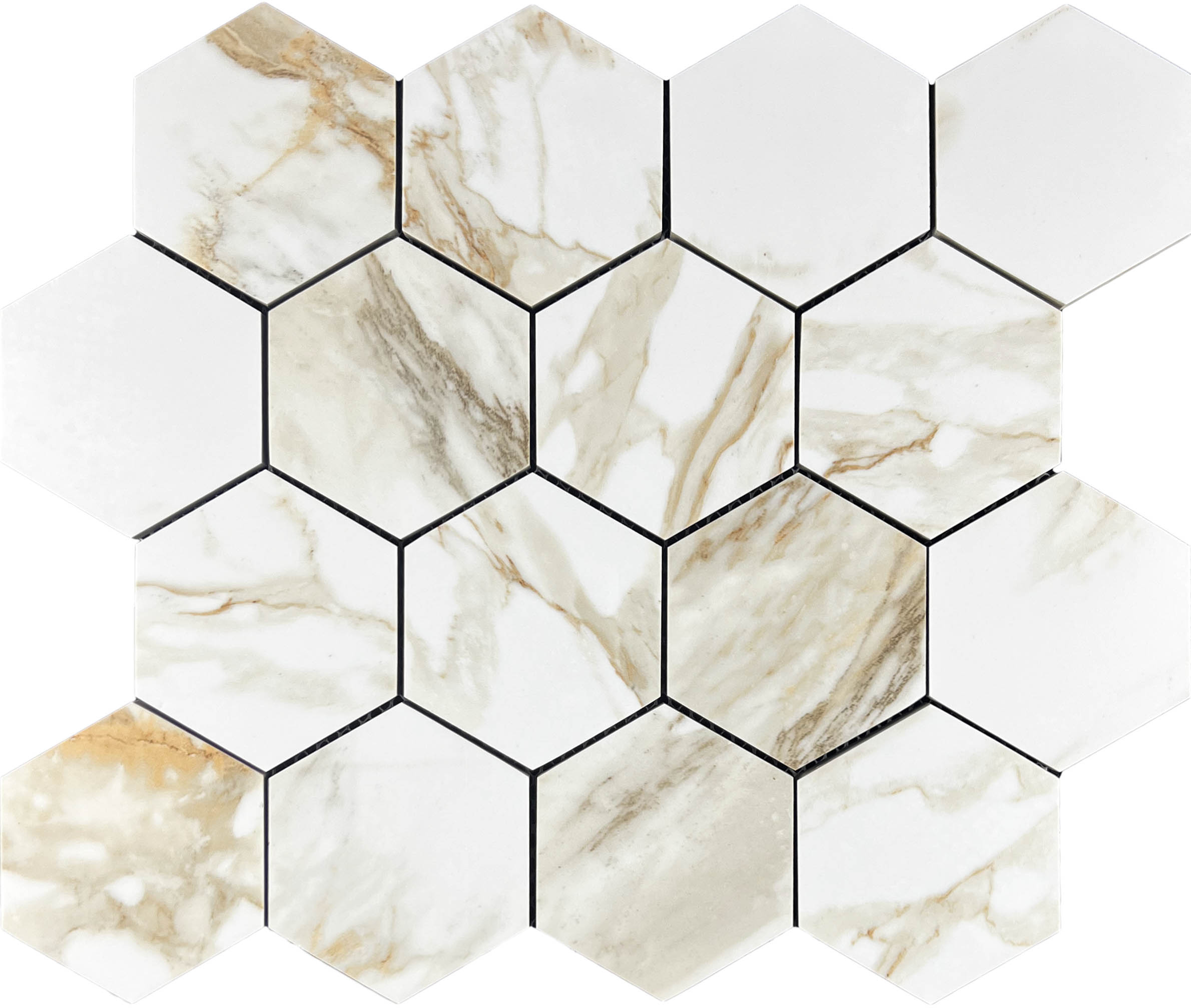 Декор Calacatta Gold Mosaic Paonazzo Hexagone