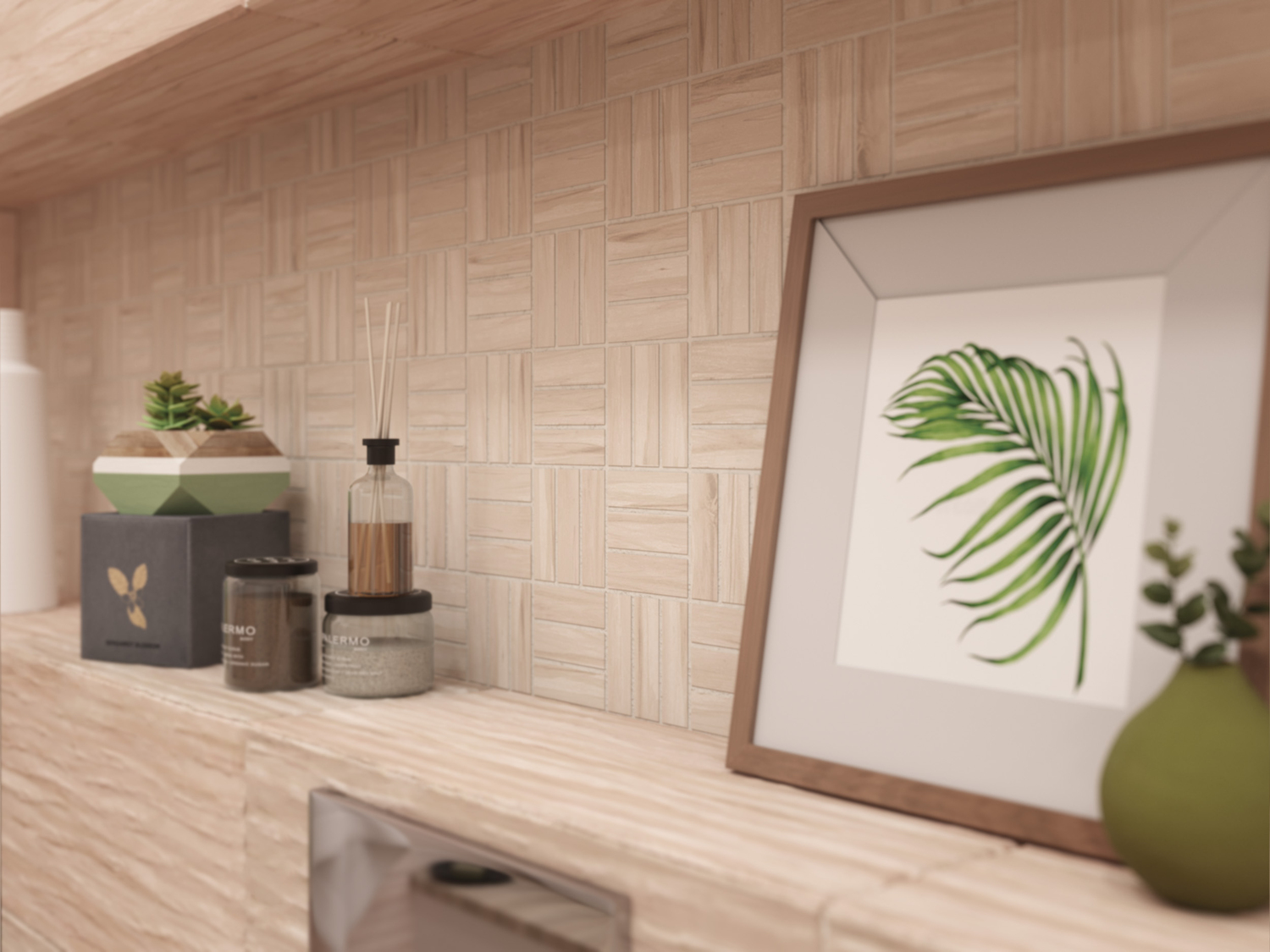 BNG012D На стену Botanica Бежевая Рельеф - фото 7